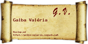 Galba Valéria névjegykártya